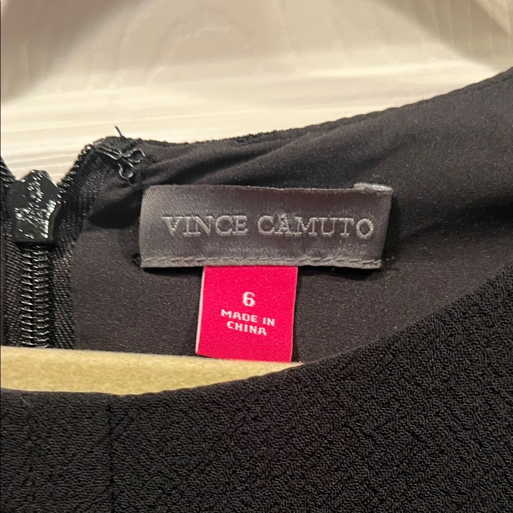 Vince Camuto Elegant Black Dress with Tie - Picture 2 of 10